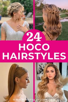 hoco hairstyles Hoco Hairstyles Simple, Hoco Hairstyles Easy, Hair For Medium Length Hair, Easy Hoco Hairstyles, Simple Hoco Hairstyles, Hair For Curly Hair, Hair For Short Hair, Half Up Half Down Hoco Hair