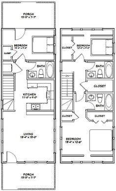 the floor plan for a two story house