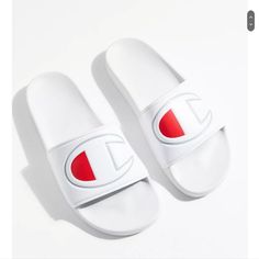 Whether Heading To The Pool Or Chilling At Home, This Classic Slide By Champion Is Comfortable And Convenient. Supple, Lightweight Band With A Molded Eva Footbed, Big Champion 'C' Branding, And A Rubber Outsole. Content + Care Upper: Synthetic - Sole: Eva Foam - Outsole: Rubber - Wipe Clean - Imported Size + Fit - True To Size Urban Outfitters Casual Sandals With Round Toe, Urban Outfitters Casual Round Toe Sandals, Champion Slides, Champion Clothing, Shoes For School, House Move, Champion Shoes, Urban Outfitters Shoes, Shorts Outfits Women