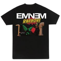 an emnem rapboy t - shirt on a white background