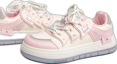 Kawaii Synthetic Sneakers For Streetwear, Kawaii Low-top Sneakers For Spring, Kawaii Low-top Sneakers For Streetwear, Kawaii Sneakers For Spring Streetwear, Harajuku Style Pink Synthetic Sneakers, Kawaii Round Toe Sneakers For Streetwear, Harajuku Style Low-top Sneakers For Spring, Harajuku Style Lace-up Synthetic Sneakers, White Kawaii Synthetic Sneakers