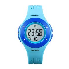 SKMEI Classic Children Digital Watch Casual Blue Watch With Stopwatch, Blue Digital Watch With Round Dial For Outdoor, Outdoor Blue Digital Watch With 10atm Water Resistance, Blue Digital Watch With 10atm Water Resistance For Outdoor, Blue Watch With Stopwatch For Outdoor Activities, Blue Outdoor Activity Watch With Stopwatch, Blue Sporty Watch With Stopwatch, Blue Digital Watch With Stopwatch And Round Dial, Blue Sports Watch With Stopwatch