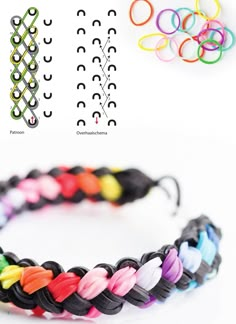 the instructions for how to make an easy rainbow loom bracelet with lots of different colors