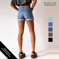 Pinterest Relaxed Fit Cutoff Jean Shorts With Rolled Hem, Retro Short Length Relaxed Fit Jeans, Retro Relaxed Fit Short Jeans, Retro Relaxed Fit Short Length Jeans, Relaxed Fit Denim Shorts With Rolled Hem, Spring High Waist Shorts With Rolled Hem, High Waist Shorts With Rolled Hem For Spring, Trendy Relaxed Fit Shorts With Rolled Hem, Trendy Jean Shorts With Rolled Hem