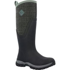 The Arctic Sport II Tall by Muck is designed for those who love the outdoors and need footwear for cold, wet conditions. These women's 15inch pull-on boots step up the warmth factor with soft fleece lining and a 5mm neoprene inner boot for ultimate warmth in harsh cold conditions. The stretch-fit top-line binding snugs to your legs to keep cold air out and warm air in. An EVA molded sole supplies comfort; the outsole supplies traction. Buy your pair today. Size: 5.  Color: Black.  Gender: female Womens Muck Boots, Insulated Boots, Boot Companies, Muck Boots, Mid Boots, Tall Boot, Womens Mid Calf Boots, Pull On Boots, Cold Air