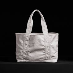 Classic Mini Canvas Tote - White | James Perse Los Angeles Everyday Weekender Bag With Double Reinforced Handles, Classic Canvas Weekender Bag For Everyday Use, Classic Canvas Tote Weekender Bag, Everyday Classic Canvas Bag With Double Handle, Classic Everyday Canvas Bag With Double Handle, Classic Canvas Bag With Double Handle For Everyday, Classic Weekender Bag With Canvas Lining For Everyday, Everyday Canvas Tote Bag With Reinforced Handles, Classic Canvas Weekender Bag