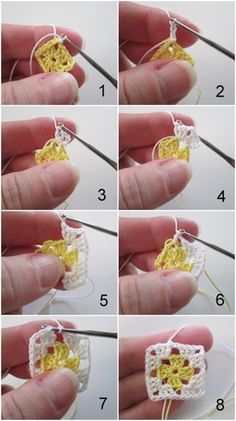 step by step instructions to crochet an ornament for a flower pendant