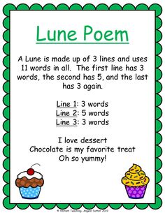 a line poem with three different types of cupcakes and muffins on it