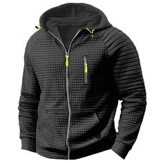 Season:Spring   Fall,Cross-Seasons; Fabric:Polyester,Waffle Fabric; Sleeve Length:Long Sleeve; Gender:Men's; Style:Basic,Casual,Streetwear; Elasticity:Micro-elastic; Occasion:Casual,Streetwear,Work,Daily,Sports  Outdoor; Fit Type:Regular Fit; Pattern:Plain; Design:Zipper,Pocket; Neckline:Hooded; Sports Clothing Sub Category:Tactical Hoodie,Waffle Hoodies; Front page:FF; Listing Date:09/20/2024 Casual Hoodie With Zipper For Outdoor Activities, Sports Hooded Fleece Jacket With Zipper Closure, Casual Zipper Hoodie For Outdoor Activities, Hooded Fleece Jacket With Zipper For Sports, Hooded Fleece Jacket With Zipper Closure For Sports, Black Hooded Jacket With Zipper For Outdoor Activities, Winter Sports Hooded Jacket With Zipper Closure, Winter Sports Hooded Jacket With Zipper, Hooded Hoodie With Zipper Closure For Outdoor Activities