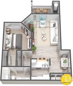 the floor plan of a two bedroom apartment