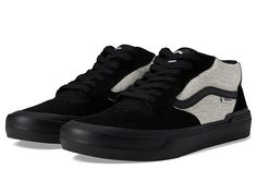 Vans BMX Style 114 - Men's Shoes : Fast and Loose Black : Experience the durability and support you need while hitting the ramps in the Vans BMX Style 114. Traditional lace-up closure. Classic round toe silhouette. Removable insole. DURACAP underlays in high-wear areas add unrivaled durability to prolong the life of each shoe. POPCUSH energy return footbeds protect your feet while helping to lessen leg fatigue for longer rides. Leather upper. Textile lining and insole. Synthetic outsole. Importe Black Experience, 4 Life, Mens Vans, Knit Tees, Striped Shorts, Bmx, Up Styles, Air Jordan Sneaker, All Black Sneakers