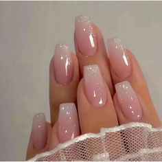 Add A Touch Of Elegance To Your Nails With Our 24pcs Glossy Medium Ballerina Fake Nails. Featuring A Gradient Pinkish Hue, These Press On Nails Exude A Tender And Sweet Vibe That’s Perfect For Daily Wear. The Glossy Finish Adds A Touch Of Sophistication, While The Medium Ballerina Shape Provides A Modern And Stylish Look. Ideal For Women And Girls Who Want Effortless Beauty, These False Nails Are Easy To Apply And Perfect For Daily Wear. Elevate Your Manicure Game With Our Glossy Medium Ballerin Pink Bday, Light Colored Nails, Colored Nail Tips, Bday Nails, Long Press On Nails, Nagel Tips, Easy Nails, Colorful Nails, Glamour Nails