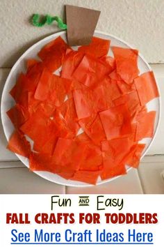 a paper plate that has some orange pieces on it