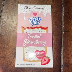 Too Faced Pop-Tarts Frosted Strawberry Eyeshadow Palette. Brand New In Box Never Used. Features 8 Shades That Smell Like Pop-Tarts. Strawberry Eyeshadow, Strawberry Makeup, Strawberry Things, Sugarpill Cosmetics, Pop Tart, Brown Skin Makeup, Pink Stuff, Birthday Wishes For Myself, Indie Jewelry