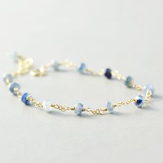 Sapphire Bracelet, Navy Blue Bracelet, September Birthstone, Denim Blue Cheap Blue Bracelets With Gold Beads, Blue Faceted Rondelle Bracelets, Blue Birthstone Round Bead Bracelets, Blue Beaded Bracelets With Birthstone, Blue Birthstone Bracelets With Round Beads, Blue Birthstone Beaded Bracelets, Dainty Blue Bracelets With Faceted Beads, Dainty Blue Beaded Bracelets With Faceted Beads, Dainty Blue Bracelets With Natural Stones