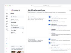 the notification settings page on ubulletu's new webpage are clearly visible