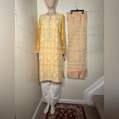 Limelight Kurta Shirt Trouser Dubarta Size Medium Brand New With Tags Pakistan Indian Dress,Size Medium,Brand New Elegant Yellow Lawn Suit For Spring, Unstitched Yellow Kurta, Yellow Long Sleeve Lawn Suit For Spring, Yellow Unstitched Kurta, Yellow Unstitched Traditional Dress, Elegant Yellow Salwar Kameez With Straight Kurta, Yellow Festive Straight Kurta Dress, Elegant Yellow Salwar Kameez For Spring, Elegant Yellow Unstitched Salwar Kameez