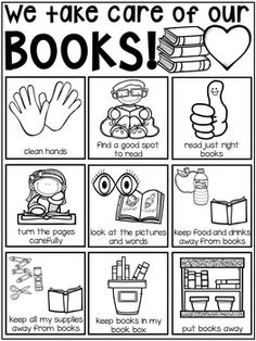 we take care of our books printable worksheet for kids to practice reading