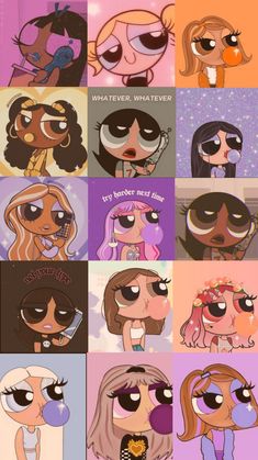 the powerpuff girls are all different faces