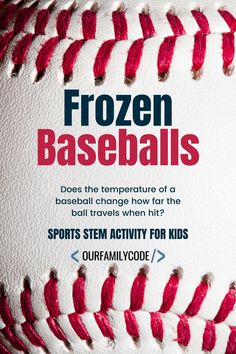 a baseball with the words frozen baseballs on it and an image of a ball