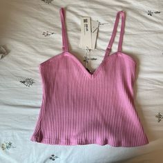 Never Worn Adjustable Straps Sweetheart Neckline Ribbed Fabric Slightly Cropped Pink Ribbed Cami Top, Zara Pink Fitted Tank Top, Zara Fitted Pink Tank Top, Fitted Zara Pink Tank Top, Fitted Pink Zara Tank Top, Zara Pink Tank Top For Spring, Trendy Zara Camisole Top, Ribbed Fabric, Zara Tops