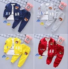 Find many great new & used options and get the best deals for 3PCS Baby Kid Toddler Casual Cartoon Bear Tops+Pants Outfit Clothes Set Clothing at the best online prices at eBay! Free shipping for many products! Cute Long Sleeve Sets With Pockets, Casual Playwear Sets With Pockets, Casual Fitted Playwear Sets, Casual Playwear Sets For Winter, Casual Winter Playwear Sets, Cartoon Jacket, Bear Jacket, Boy And Girl Cartoon, Clothing Outfits