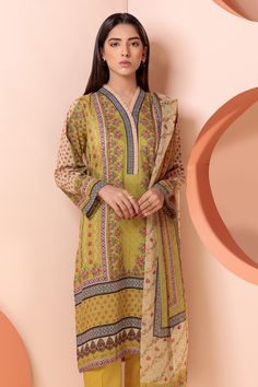 Patterned Unstitched Suit With Printed Motifs, Fitted Patterned Lawn Suit With Long Sleeves, Spring Workwear Lawn Suit With Long Sleeves, Spring Long Sleeve Lawn Suit For Workwear, Patterned Fitted Long Sleeve Lawn Suit, Fitted Long Sleeve Patterned Lawn Suit, Multicolor Printed Unstitched Suit For Summer, Silk Unstitched Suit With Digital Print Long Sleeve, Fitted Patterned Lawn Suit For Summer