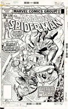 the cover to spider - man's comic book, which is being drawn by artist mark