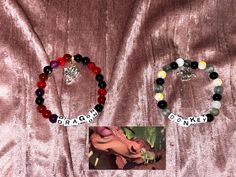 GENERAL NOTE FOR ALL BRACELETS: Please choose which length and if you want text (e.g. Donkey and Dragon) or not in the variations section! If this set is for a couple and both of you don't have the same wrist size, please note in the personalization instructions which sizes you both take!  A pair of couples or besties set good to wear for a wedding or as a gift for anniversary, birthday, party or any event really lol.  I will NOT sell these separately! I CAN only sell these as a set.   Please keep in mind that every glass or Kandi beaded bracelet I make may look different in size and variation. I may run out of certain colors, letters, numbers or charms. Sometimes I may need to adjust as I'm working if there isn't enough beads on the string for my liking. If you receive your bracelet in th Shrek Rave, Donkey And Dragon, Fictional Couples, Couples Bracelets, Gift Bachelorette Party, Couple Bracelets, Shrek, Party Jewelry, Matching Bracelets