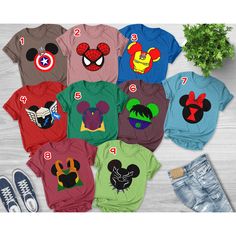 Mickey Marvel, Avengers Mickey Ears, Disney Group, Marvel Family, Disney Matching, Disney Family T-shirt Marvel Family Shirts, Disney Family Outfits, Family Disney Shirts Matching, Marvel Family, Avengers Shirt, Matching Disney Shirts, Disney Trip Shirts, Superhero Shirt, Marvel Shirt