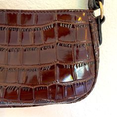 Shein Brown Croc Baguette Hand Bag Never Used! Retro Brown Rectangular Baguette Bag, Retro Brown Baguette Bag, Trendy Brown Crocodile Pattern Shoulder Bag, Brown Crocodile Pattern Rectangular Shoulder Bag, Brown Crocodile Pattern Shoulder Satchel, Faux Fur Bag, Vintage Flare, Fur Bag, White Purses