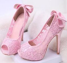 cute Shoes With Bows, Cute High Heels, Lace Heels, Cute Heels, Girly Shoes, Crazy Shoes