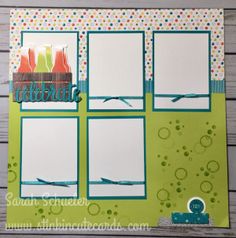 a scrapbook page with different pictures on it