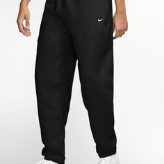 Nike Nrg Heavyweight Oversized Fleece Pants Black Men's Size Cw5460-010 Black Fleece Lounge Pants, Black Tapered Leg Sweatpants In Athleisure Style, Black Tapered Leg Athleisure Sweatpants, Baggy Black Sweatpants For Gym, Baggy Black Workout Pants, Black Baggy Sweatpants For The Gym, Baggy Black Pants For Workout, Black Baggy Pants For Workout, Black Sports Sweats With Pockets