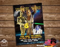 Chewbacca Thank You Card, Star Wars Bday Thanks Note Thanks Note, Birthday Thanks, Star Wars Birthday, Chewbacca, Thank You Notes, Theme Party, Special Gifts, Party Themes, Thank You Cards