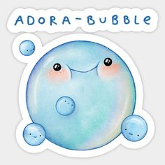 an adorable blue bubble with bubbles around it