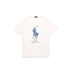 In soft cotton jersey this T-shirt features a painterly interpretation of our iconic Big Pony at the front. Ralph Lauren Relaxed Fit Summer T-shirt, Ralph Lauren Graphic T-shirt, Ralph Lauren Graphic Print T-shirt, Ralph Lauren White T-shirt With Graphic Print, Ralph Lauren Short Sleeve Logo T-shirt, Ralph Lauren Graphic Tee With Short Sleeves, Ralph Lauren Graphic Tee With Graphic Print, Ralph Lauren Graphic Print Tee, Ralph Lauren Summer T-shirt With Short Sleeves