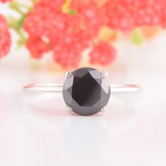 Womens Simple Black Stone Ring, Black Cocktail Ring, Black Promise Ring, Black CZ Silver Ring, Unique Promise Ring for Her WE OFFER UNLIMITED PERIOD INSTALLMENTS PLAN This is a beautiful, stunning, feminine ring that works well for all occasions, styles, and ages. You will love it! Ring information: Stone: Black cubic zirconia Approximate size: 8.0mm Metal type: Silver Metal stamp: 925 sterling silver Installment Payments We offer installment payments for an unlimited period for absolutely all p Classic Black Rings With Prong Setting, Classic Black Diamond Ring With Brilliant Cut, Black Rings With Brilliant Cut For Wedding, Black Jewelry With Prong Setting For Anniversary, Classic Black Diamond Ring As A Gift, Classic Black Diamond Ring For Gift, Black Diamond Ring In Round Cut, Classic Black Crystal Promise Ring, Classic Black Diamond Ring Gift