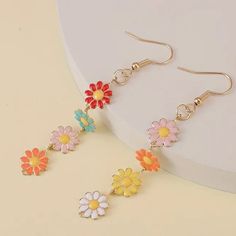 New And Sealed Bundle And Save Colorful Flower Earrings For Spring, Spring Rainbow Earrings, Colorful Cute Spring Jewelry, Cute Colorful Spring Jewelry, Rainbow Earrings For Spring, Cute Multicolor Earrings For Spring, Yellow Spring Earrings, Yellow Dangle Flower Earrings For Spring, Yellow Dangle Earrings For Spring