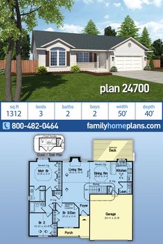 two story house plan with 2 car garage and living room in the back ground level