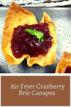 an air fryer cranberry brie canapes