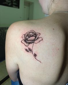 Sweet Simple Rose Shoulder Tattoo Rose Tattoo Collar Bone Shoulder, Shoulder Rose Tattoo, Rose Back Shoulder Tattoo, Rose Tattoo On Shoulder, Rose Tattoo Back, Front Shoulder Rose Tattoos For Women, Single Rose Shoulder Tattoo, Pink Rose Tattoos On Shoulder, Rose Tattoo On Back