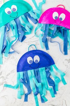 paper plate jellyfish craft for kids to make