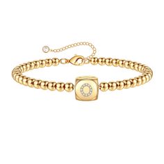 PRICES MAY VARY. SIZE: Dainty Initial Bracelet is 6”+2”extender, adjustable Initial Bracelet with dice can help you find the most comfortable position to wear. MATERIAL: 14K Gold Fillled Initial Bracelet, High Polish Finish can keep the colors a long time no tarnish. Lead and nickel free, Hypoallergenic, Which makes it stands out among all other plain Bracelets. MEANING: Our unique gold Initial Bracelet can represent you or your loved ones. Initial Bracelet is a good Jewelry to let her know she' Letter Bead Bracelet, Teen Girl Jewelry, Initial Bracelets, Initial Bracelet Gold, Letter Bead Bracelets, Rose Gold Initial, Bracelets With Meaning, Letter Bracelet, Gold Bead Bracelets