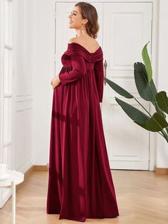 Empire Waist Long Sleeve A-Line Bump Friendly dress fall dresses, tailored dresses, dresses cortos #dressesafterdark #dressesperth #dresseslover, dried orange slices, yule decorations, scandinavian christmas Off-shoulder Maternity Maxi Dress, Off-shoulder Maternity Dress For Party, Elegant Floor-length Maxi Dress For Maternity, Elegant Off-shoulder Maternity Dress For Party, Off-shoulder Bridesmaid Maxi Dress, Elegant Maternity Maxi Dress With Empire Waist, Elegant Floor-length Maternity Dress For Party, Elegant Floor-length Maternity Party Dress, Maternity Floor-length Dresses With Sweep Train