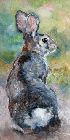 a painting of a mouse sitting on the ground