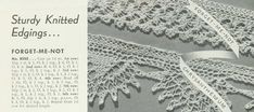 an old crocheted shawl is featured in the article, forget me not