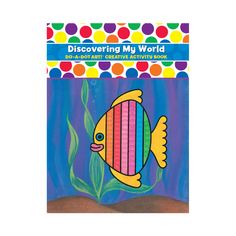 a book with an image of a fish on the cover and colorful dots in the background