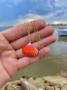 These authentic sea shell necklaces are one of my new favorite creations! ☀️ They are hand painted & we have matching huggies for them throughout the shop!🌊 The paper clip chain is 14K gold filled & the satellite chain is 18K gold plated you can choose which chain in the drop down menu✨ Shell Necklace With Lobster Clasp As Gift, Ocean-inspired Shell Necklace With Lobster Clasp, Gold Starfish Shell Necklace, Shell Necklace With Lobster Clasp, Shell Jewelry With Lobster Clasp As Gift, Starfish Shell Necklace As Gift, Starfish Shell Necklace Perfect For Gifts, Starfish Shell Necklace For Gift, Ocean-inspired Shell-shaped Necklace With Lobster Clasp