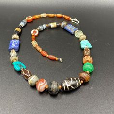 The Necklace Consist Of Antique Etched Agate , Carnelian Beads , Turquoise , Lapis . Crystals and Banded Agate Beads Beautiful Collection of Antique Beads Fast and Free Shipping Service Carnelian Beads, Turquoise Glass, African Jewelry, Banded Agate, Trade Beads, Traditional Jewelry, Agate Beads, Beads Necklace, Agate Stone